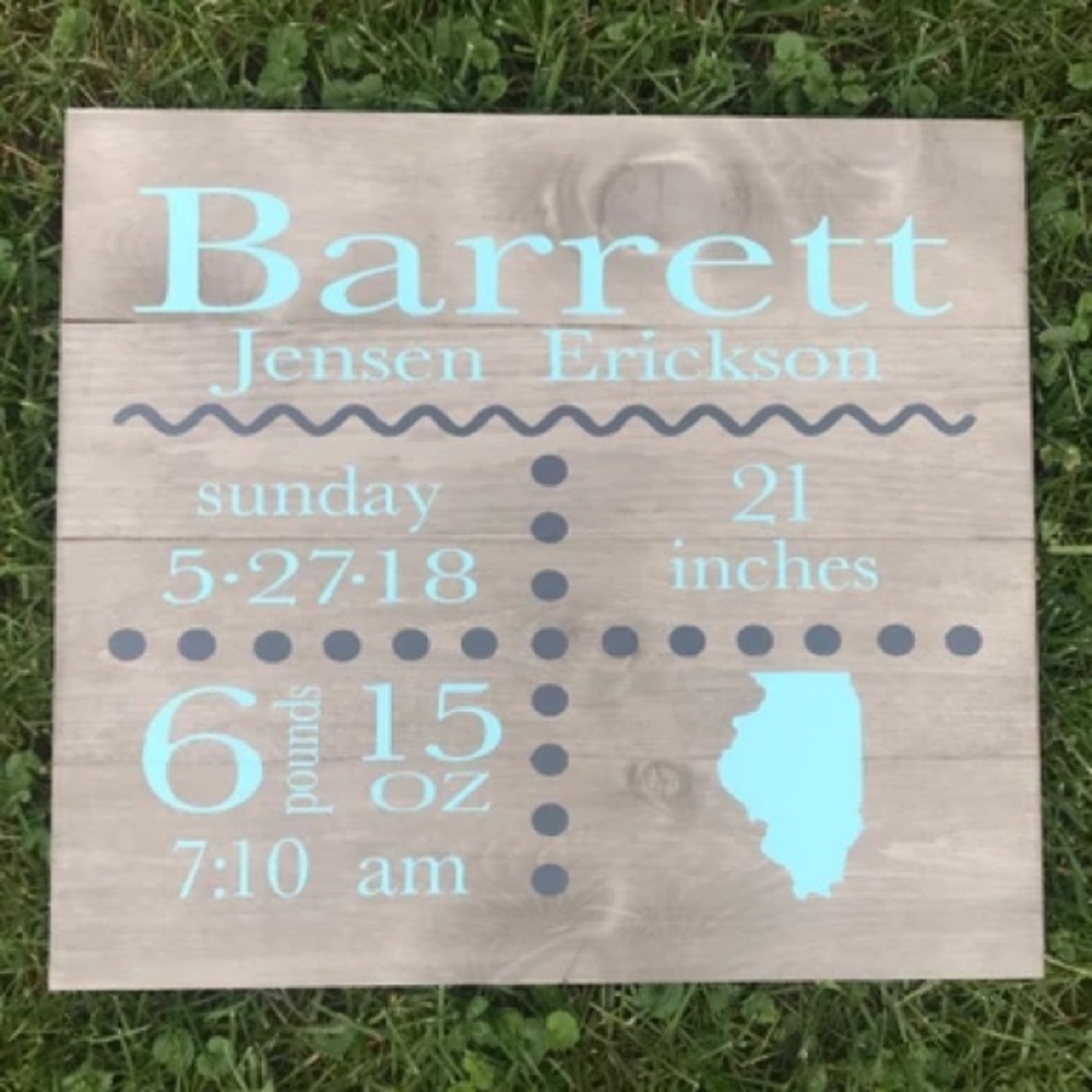 Personalized Wooden Birth Announcement Sign